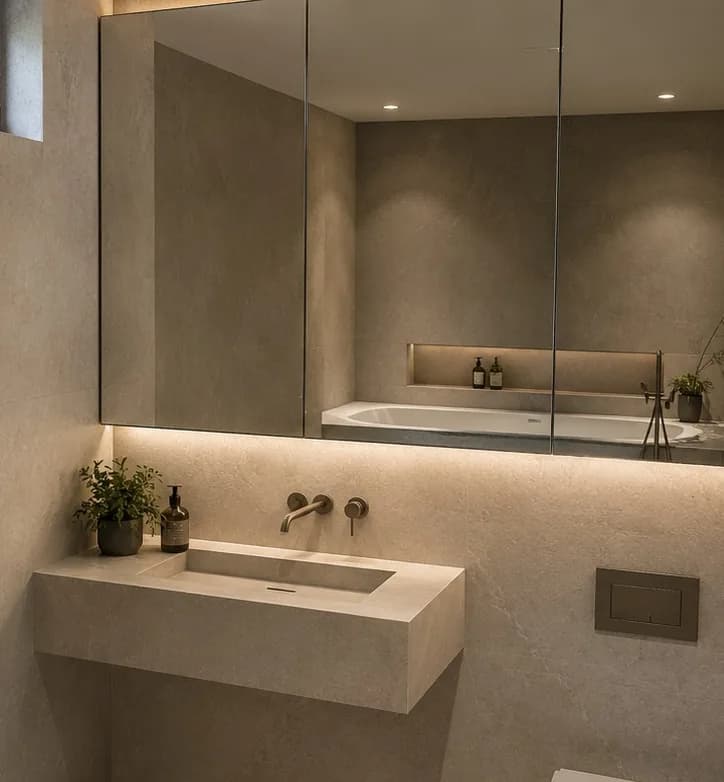 Wanne und bodenebene Dusche
